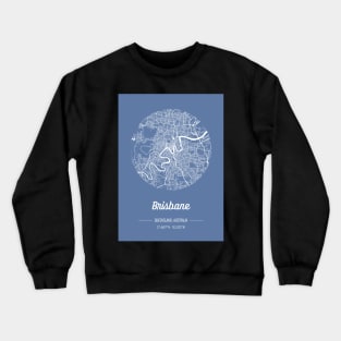 City map in blue: Brisbane, Queensland, Australia with retro vintage flair Crewneck Sweatshirt